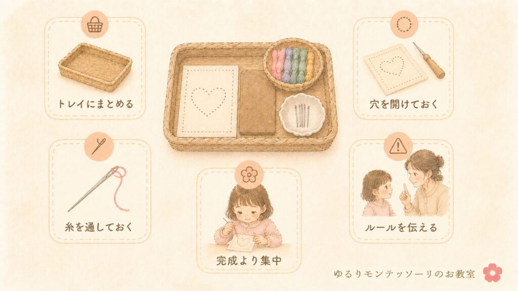 おうちで縫い刺しに取り組むときの5つのポイント