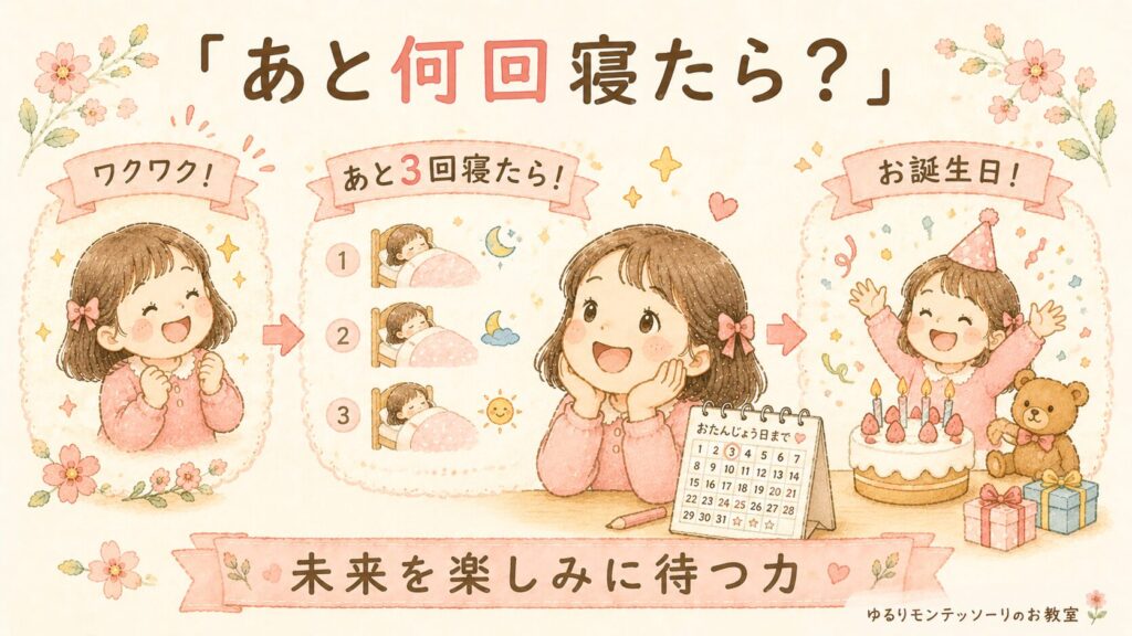 誕生日を楽しみに待つ女の子