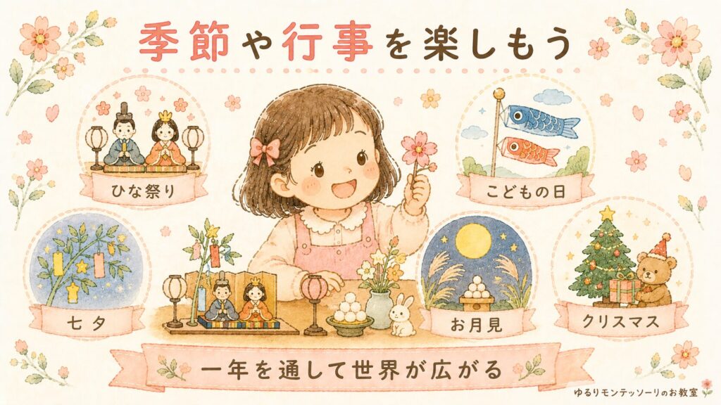 四季や日本の行事を楽しむ女の子