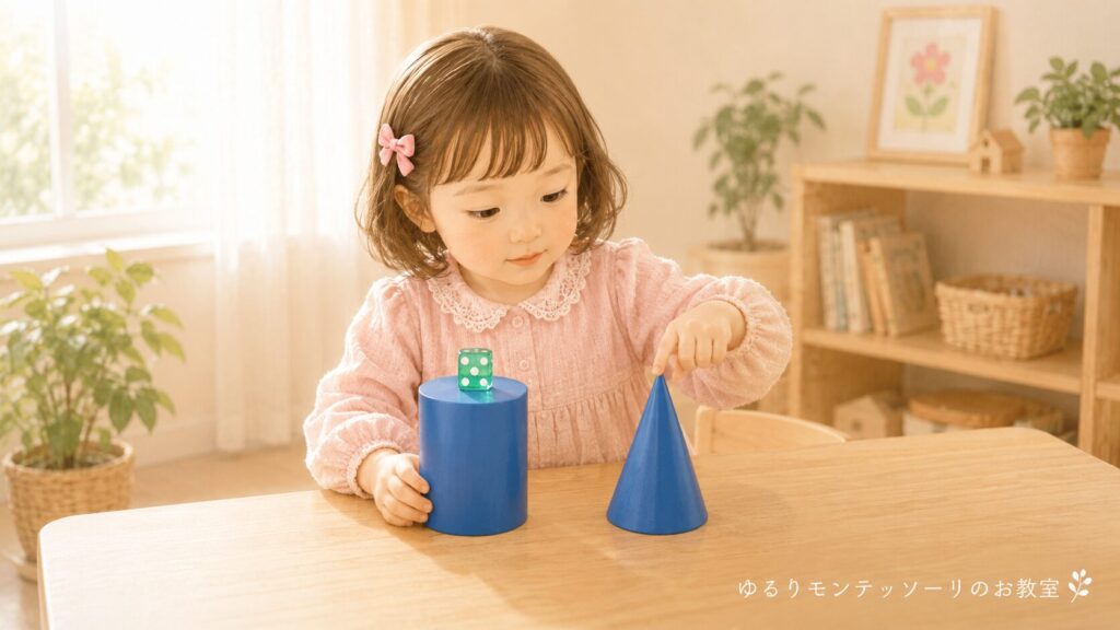 円柱と円錐の違いを説明したイラスト