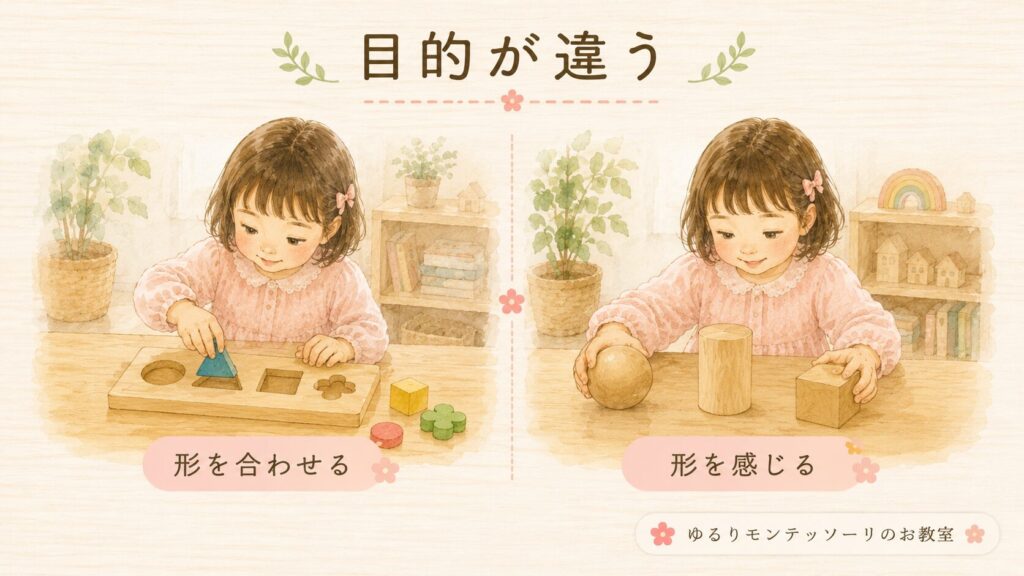 幾何学立体と型はめの目的の違い
