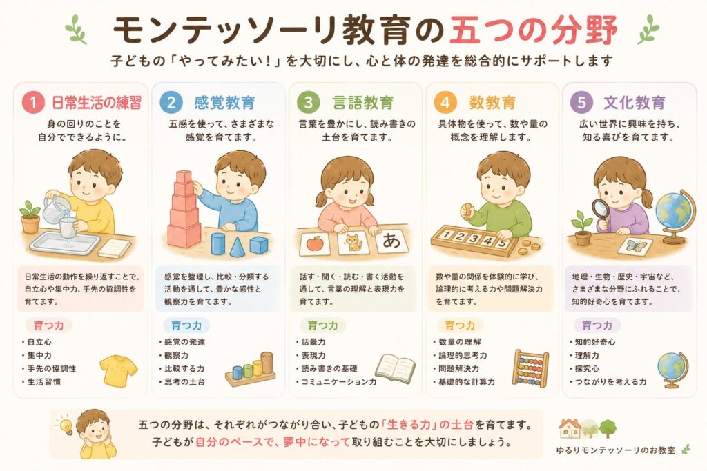 モンテッソーリ教育の五つの分野