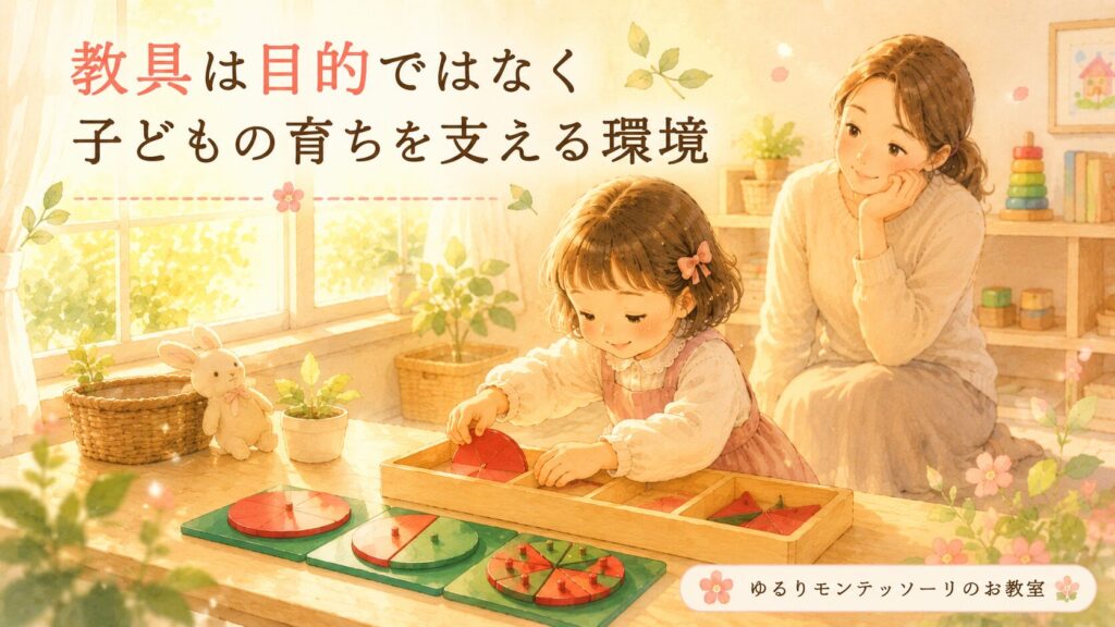 教具は子どもの育ちを支える環境であることを表したイラスト