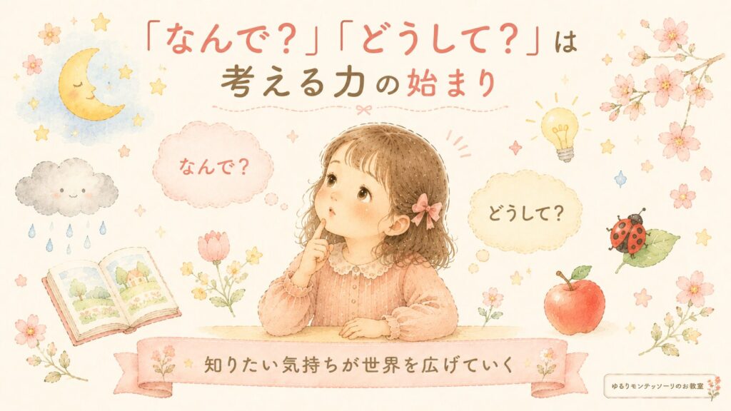 空を見上げながら考える3歳の女の子
