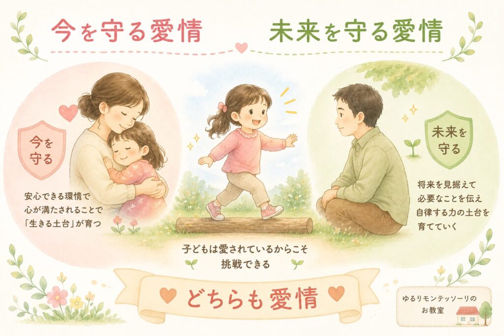 母性と父性の役割を表したイラスト