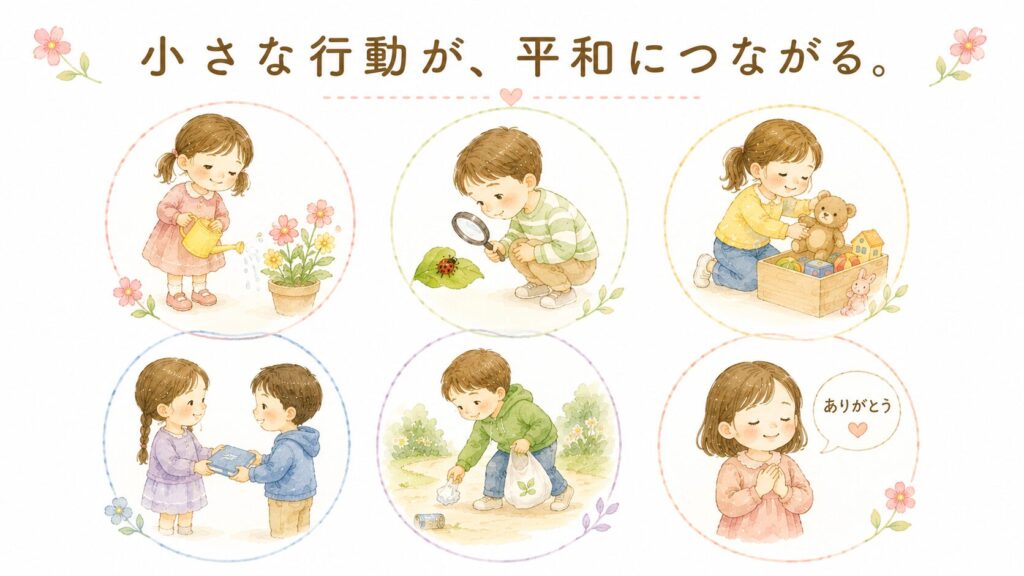 花や虫、人を大切にする子どもの日常
