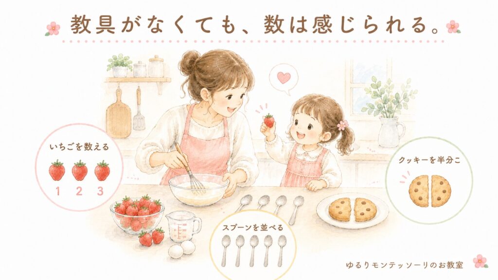 料理をしながら数を感じる親子